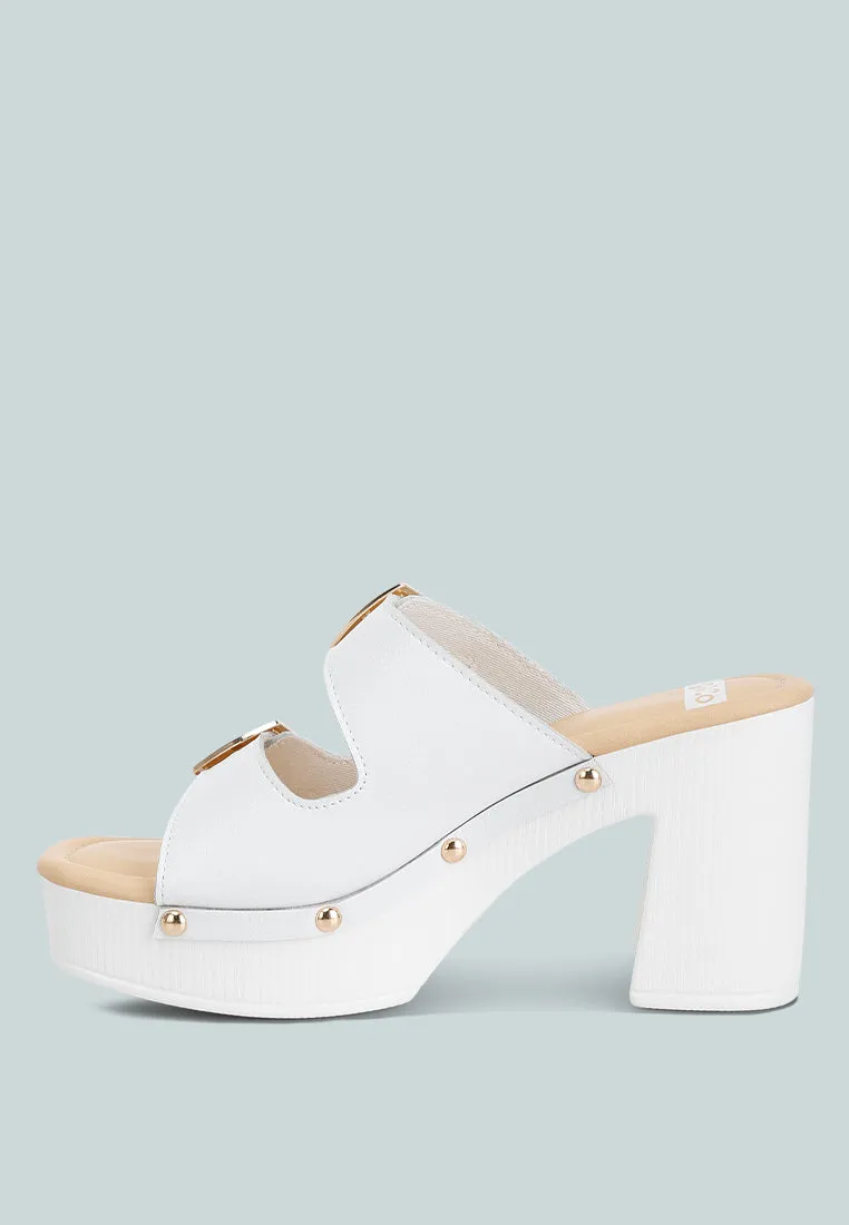 Kenna Dual Buckle Strap Sandals In White