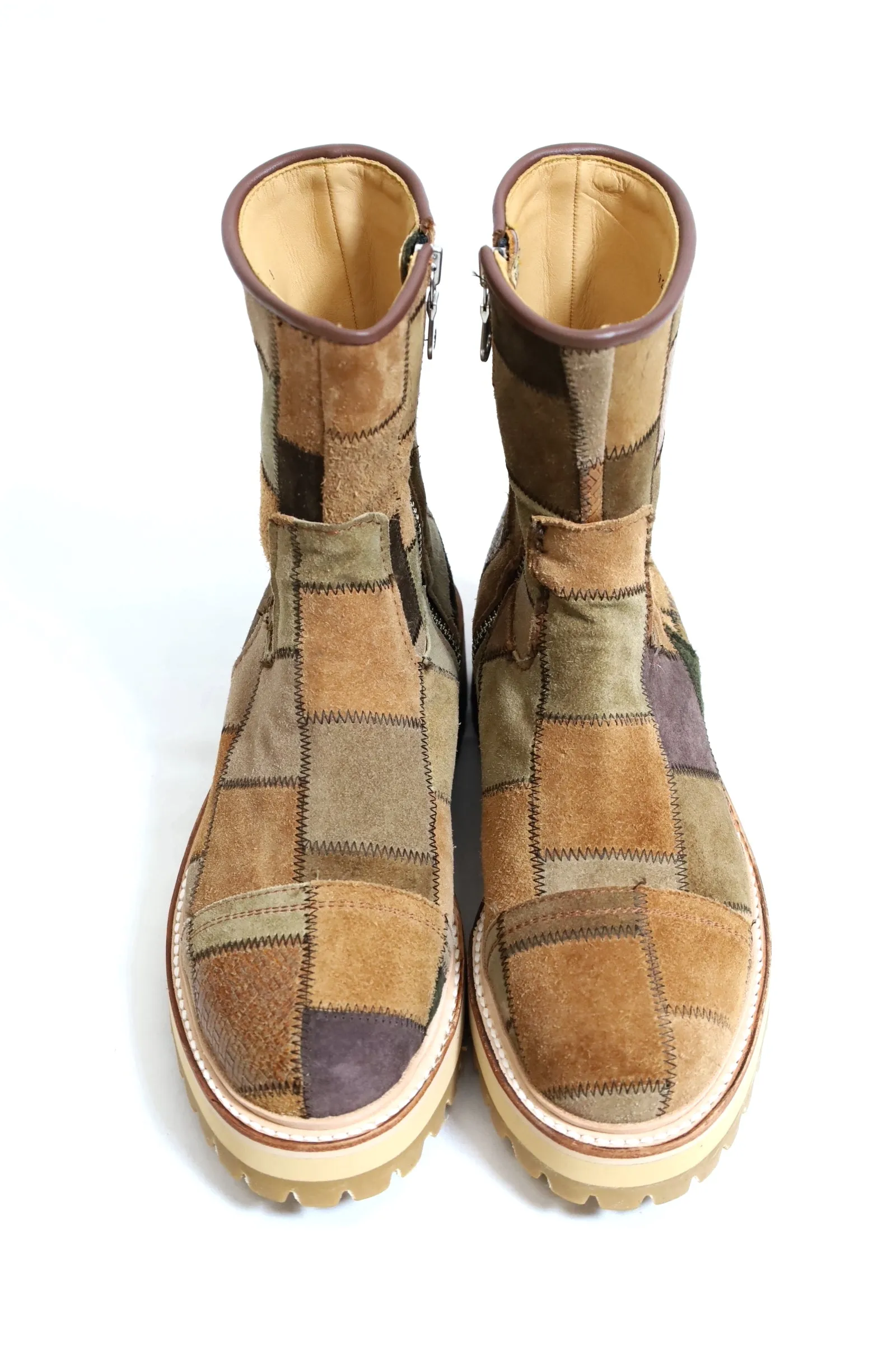 KIDS LOVE GAITE / PATCHWORK SIDE ZIP-Brown