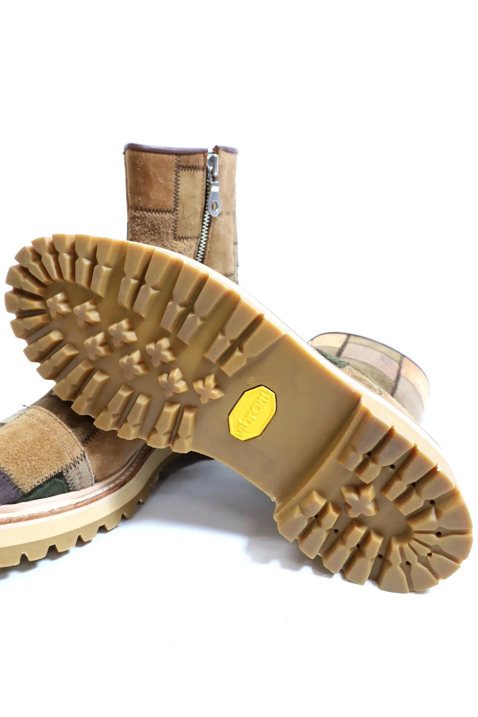 KIDS LOVE GAITE / PATCHWORK SIDE ZIP-Brown