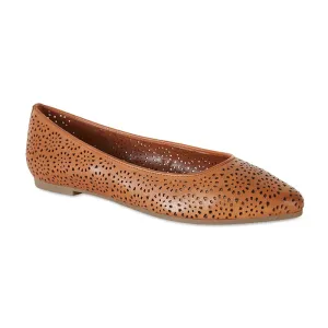 Leah Flat in Cognac Leather