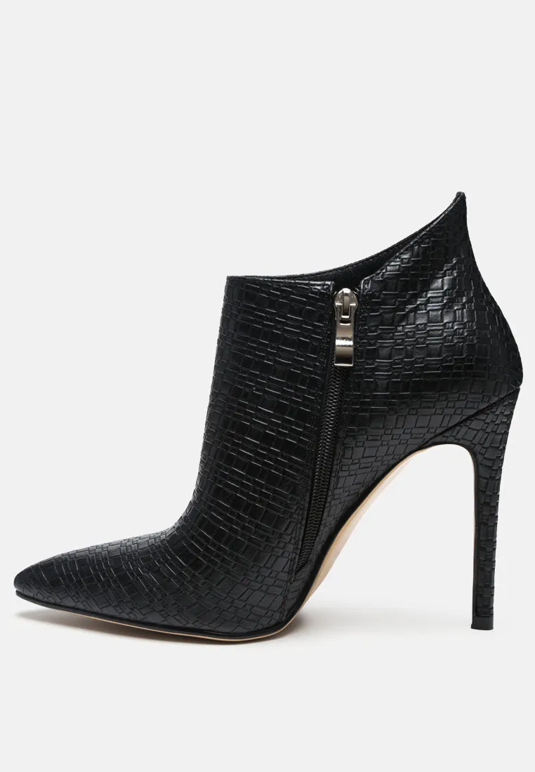 Lolita Woven Texture Stiletto Boot