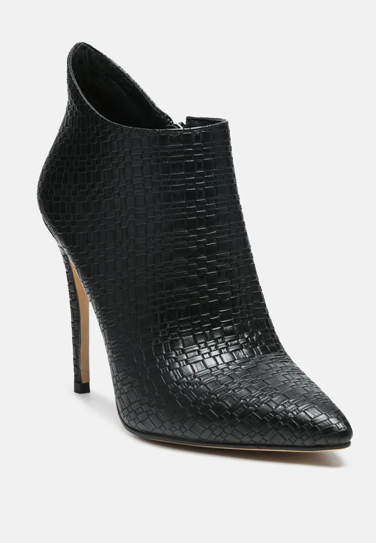 Lolita Woven Texture Stiletto Boot