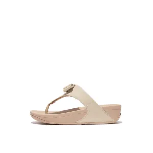 LULU BOW LEATHER TOE-POST SANDALS