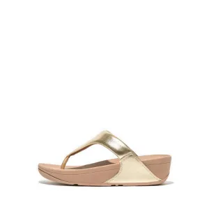 LULU METALLIC LEATHER TOE-POST SANDALS