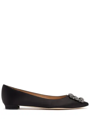 Manolo Blahnik   10mm Hangisi silk blend satin flats 