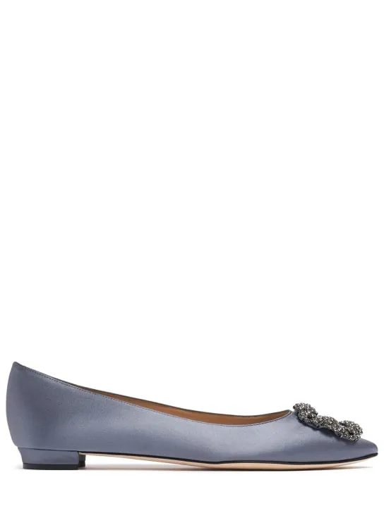 Manolo Blahnik   10mm Hangisi silk blend satin flats 