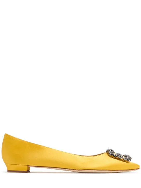 Manolo Blahnik   10mm Hangisi silk blend satin flats 