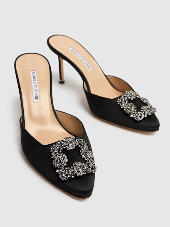 Manolo Blahnik   70mm Hangisi satin mules 