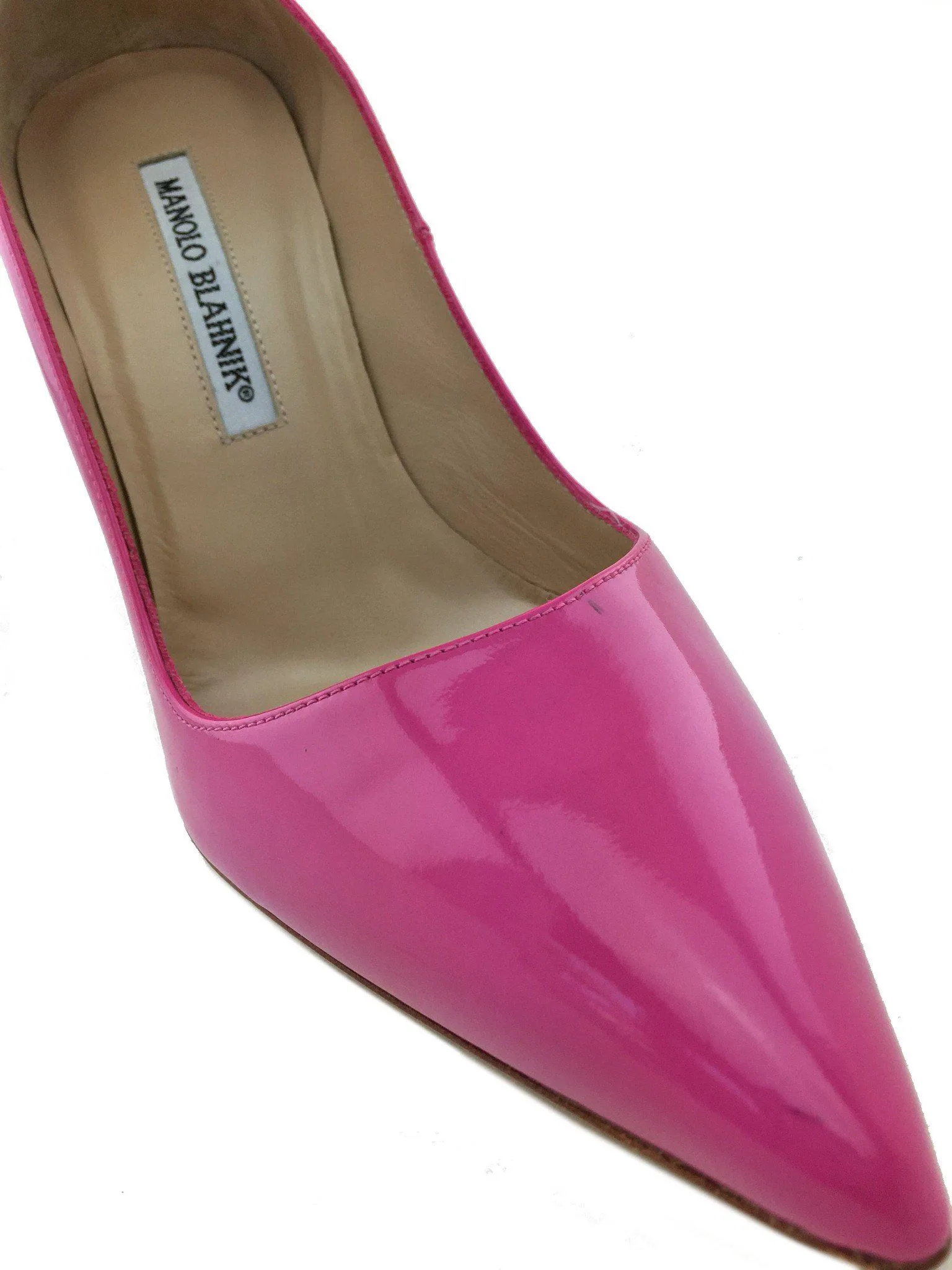 Manolo Blahnik BB Patent Leather Point-Toe Pumps Size 7.5