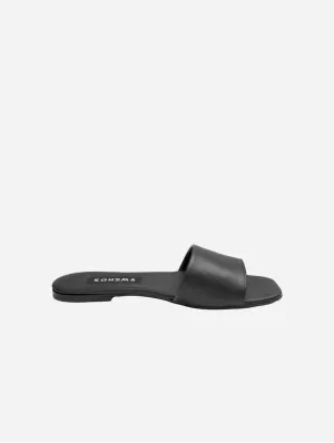 Mellow Women's Corn Leather Vegan Slides | Black