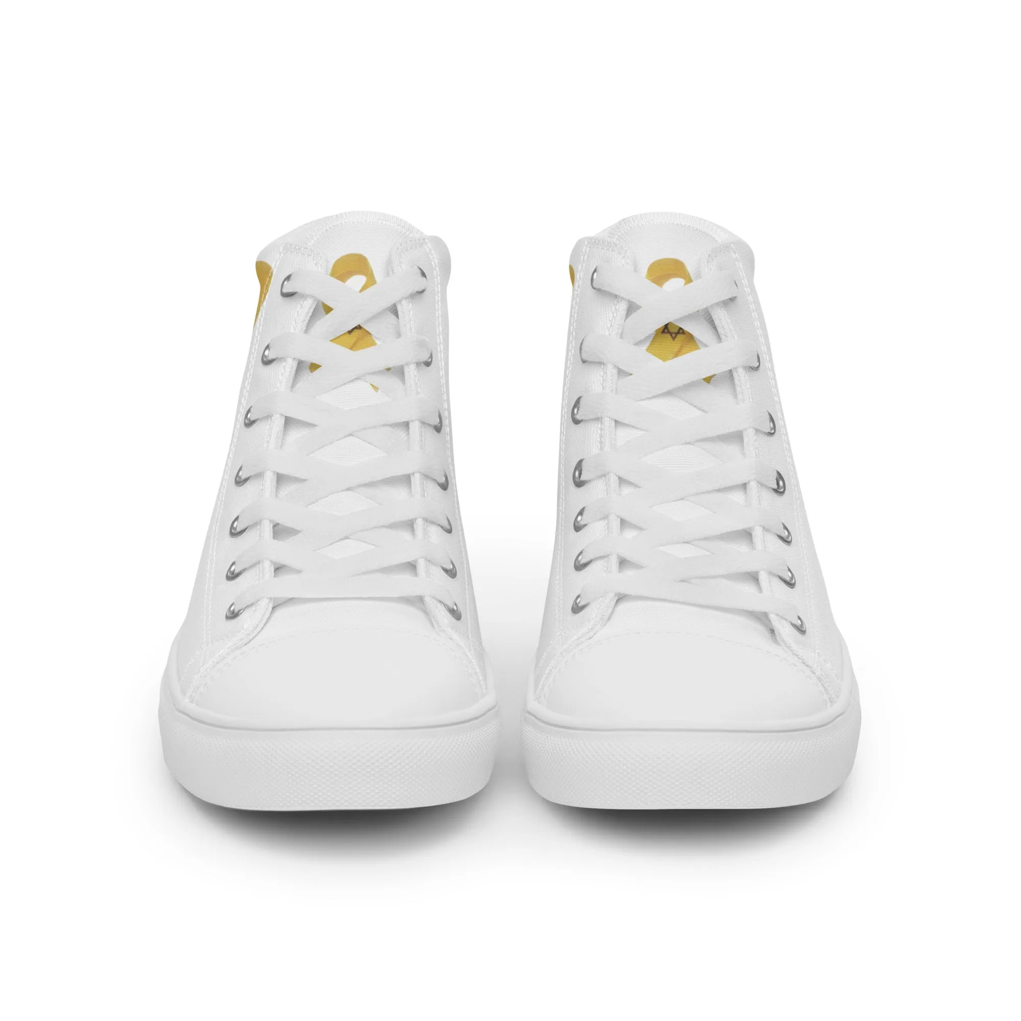 Men’s High Top Canvas Shoes -- Yellow Awareness Ribbon, Bring Them Home Now