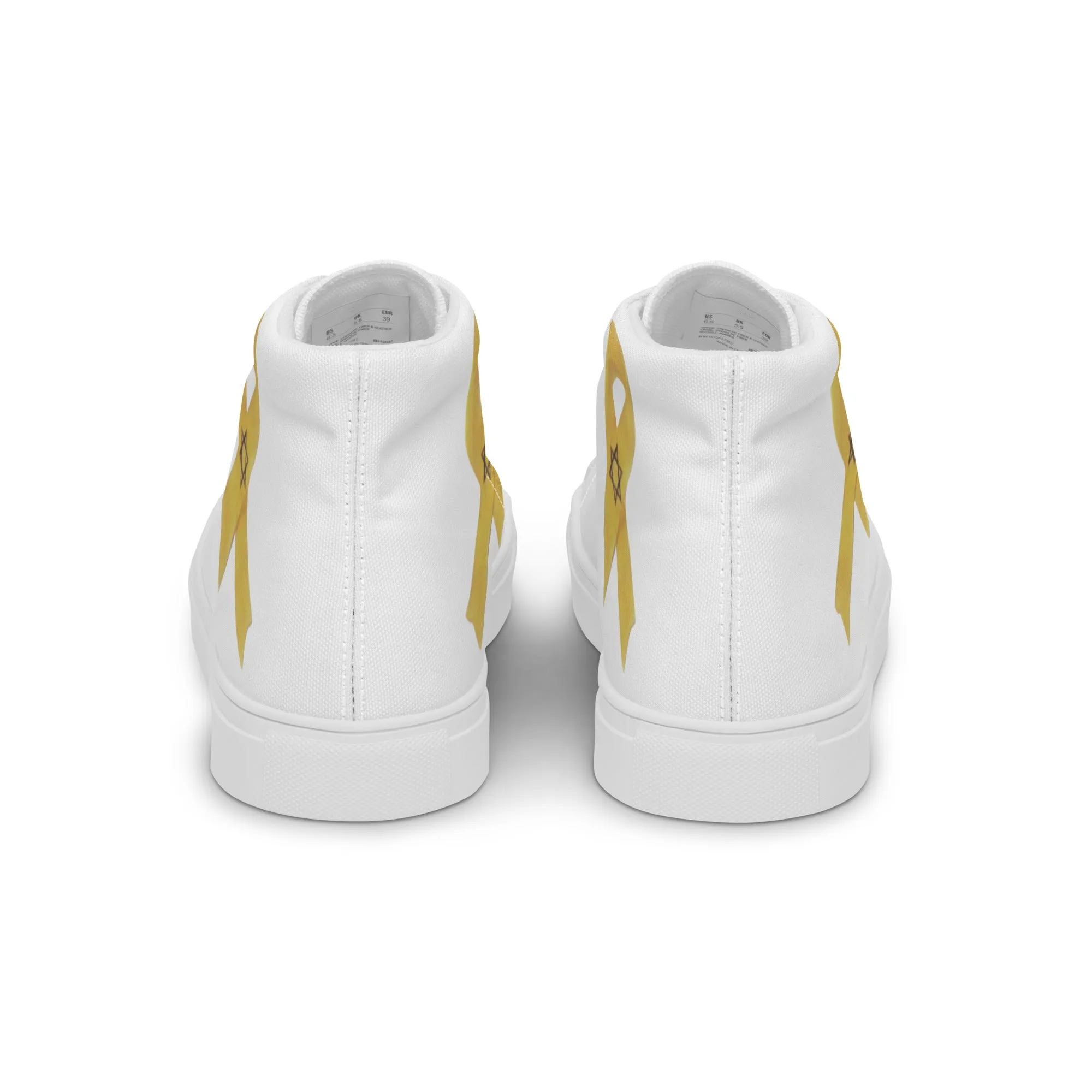 Men’s High Top Canvas Shoes -- Yellow Awareness Ribbon, Bring Them Home Now