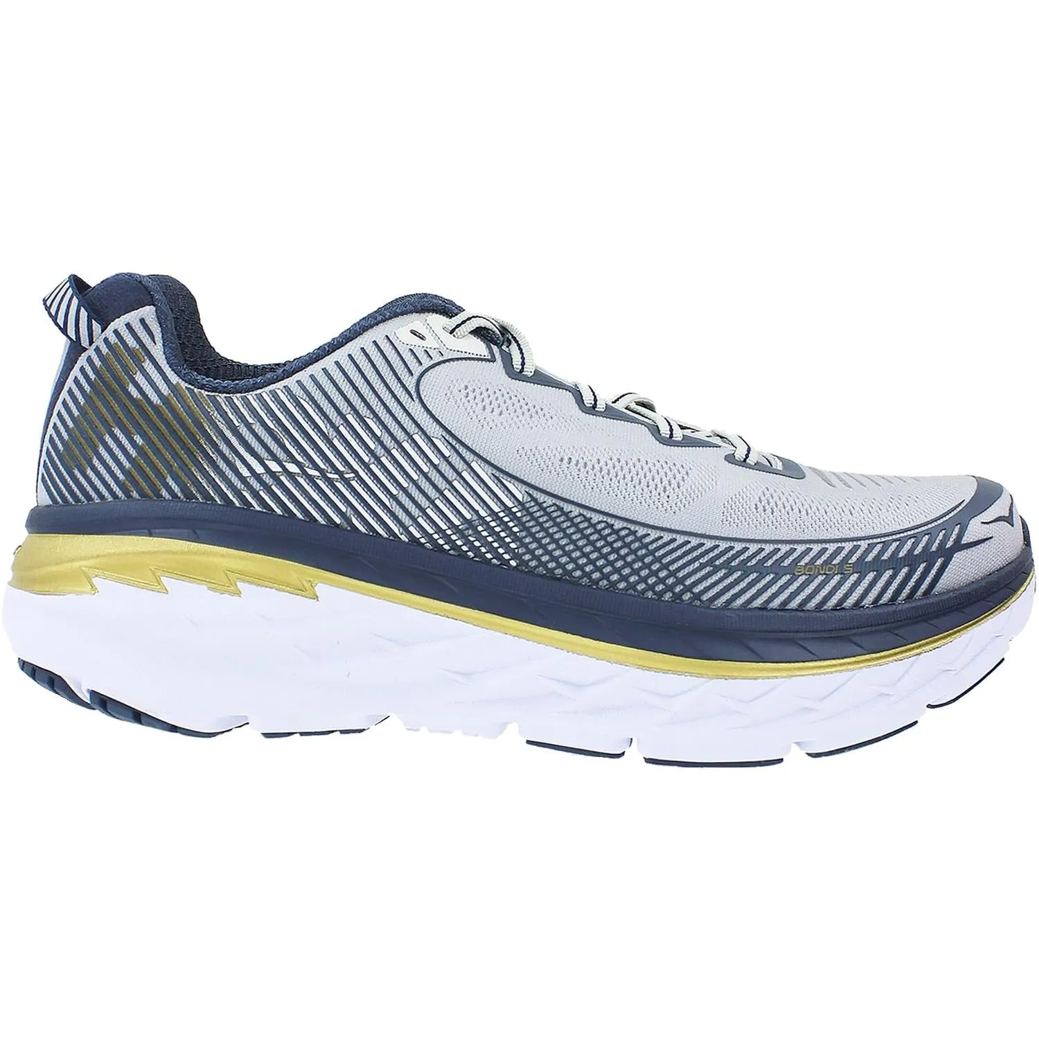 Men's Hoka One One Bondi 5 Cool Grey/Midnight Navy Mesh