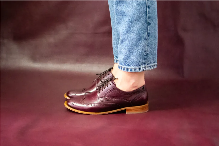 Mere Brogue Oxford Burgundy