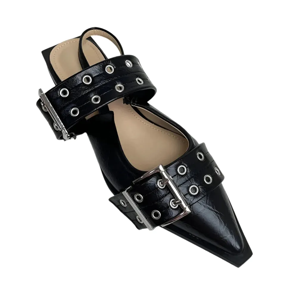 Merendy Burdina pointed toe Buckle Slingback Ladies Shoes