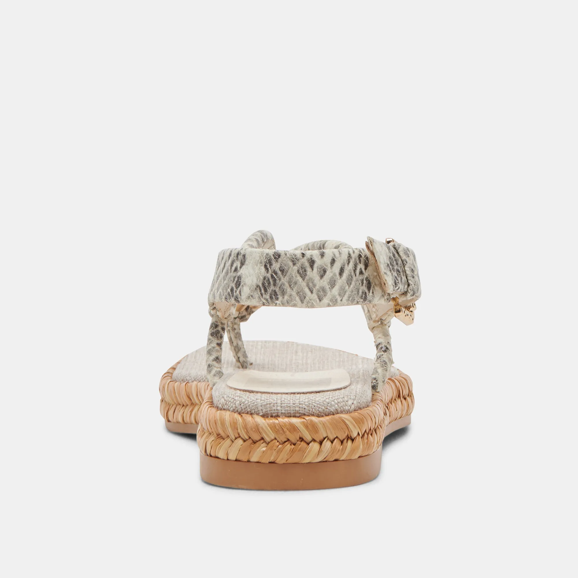 MERYL SANDALS GREY WHITE EMBOSSED LEATHER