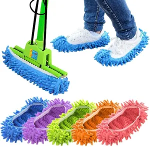 Mop Slippers Shoes Cover Dust Duster Slippers Cleaning Floor House Washable 10 PCS 5 Pairs