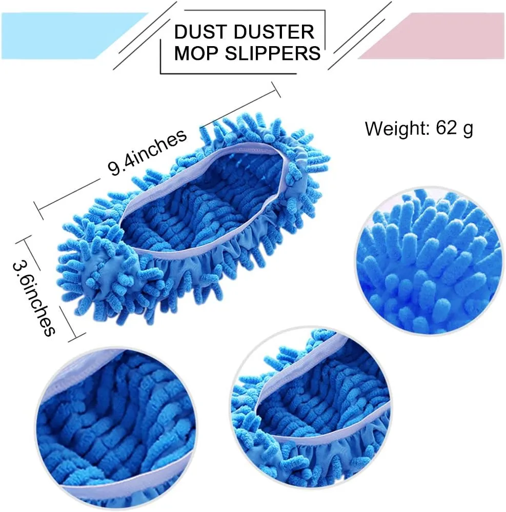 Mop Slippers Shoes Cover Dust Duster Slippers Cleaning Floor House Washable 10 PCS 5 Pairs