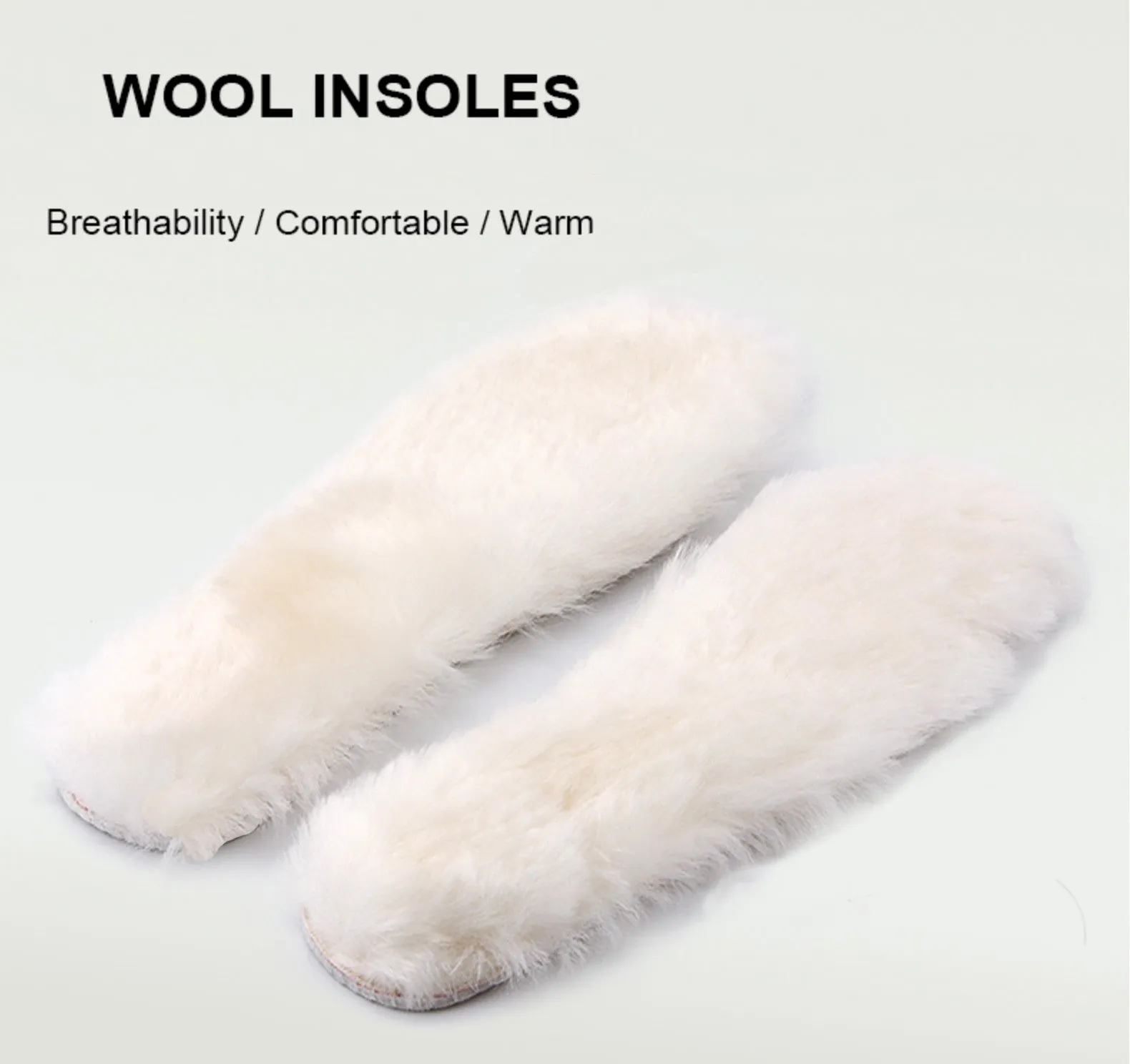 Natural Wool Insoles-100% Real Sheepskin (Women Size: 10.5)