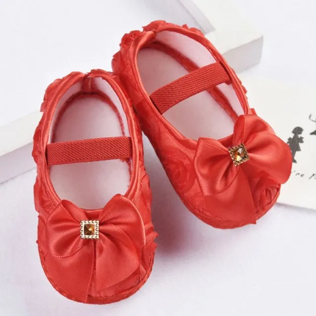 New Children Baby Shoes Noble Bow Princess Baby Shoes Soft Sole Baby Shoes Girls 3 Size To Choose