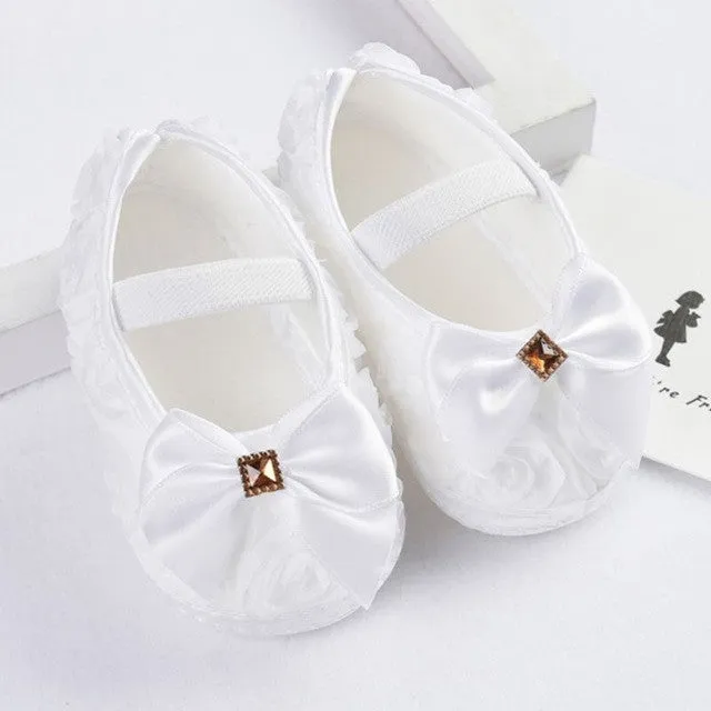 New Children Baby Shoes Noble Bow Princess Baby Shoes Soft Sole Baby Shoes Girls 3 Size To Choose