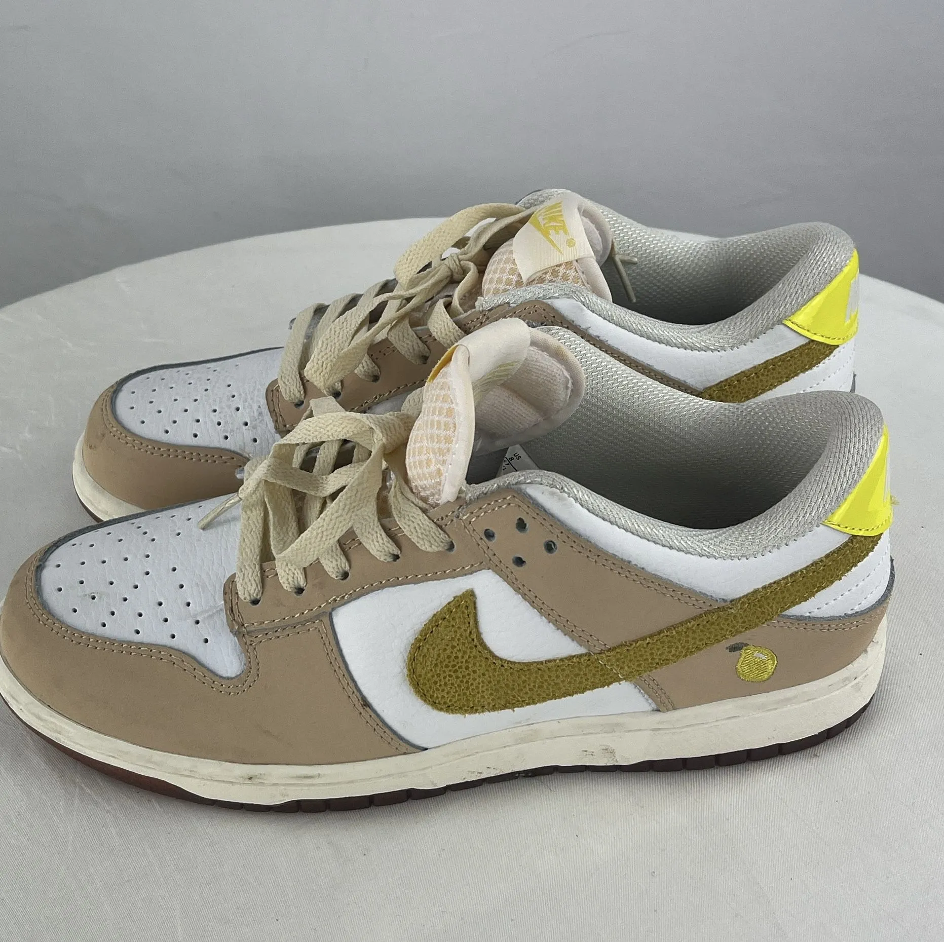 Nike Women's Dunk Low Lemon Drop White/Tan/Yellow Sneakers Size 8