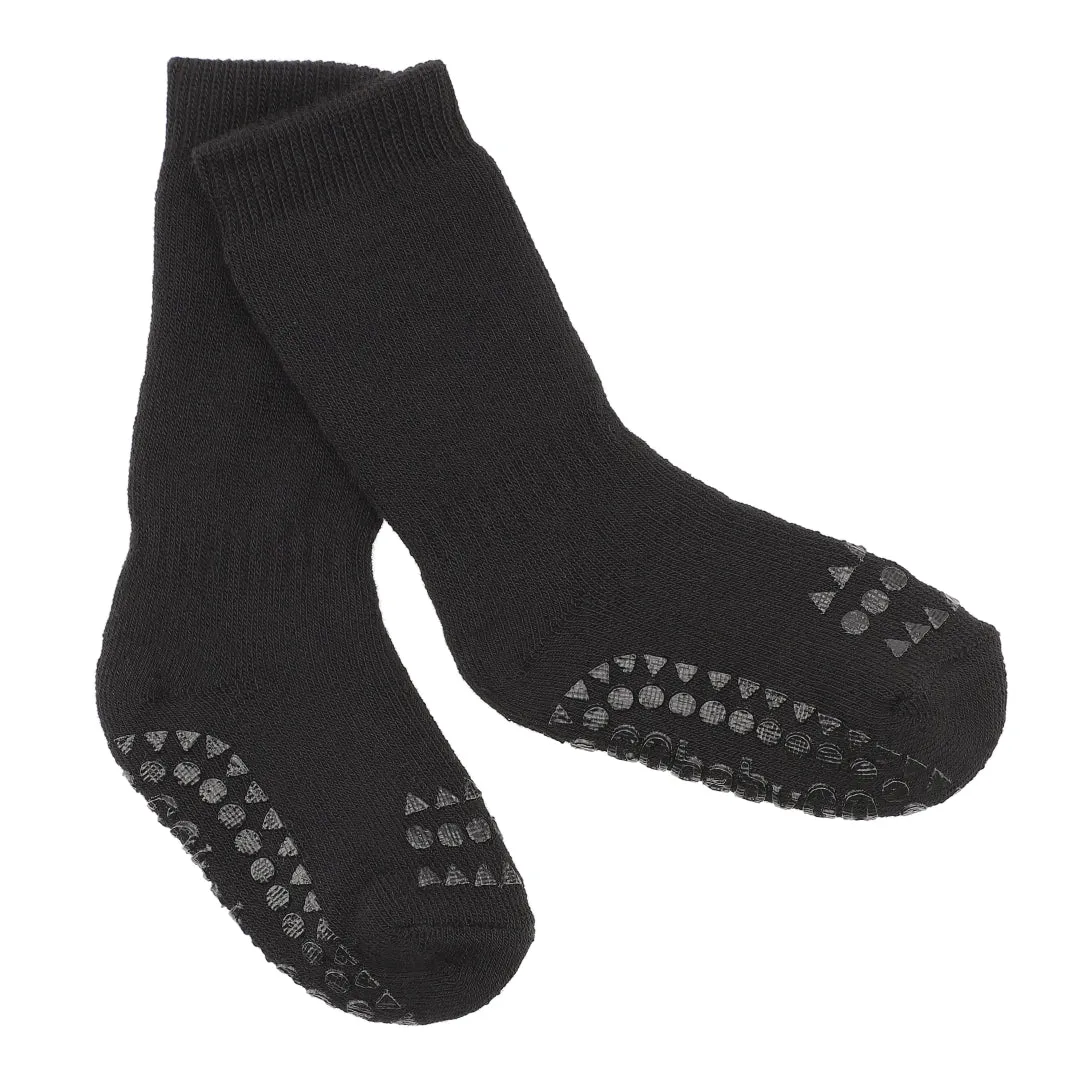 Non-Slip Grip Socks - Organic terry cotton - Black