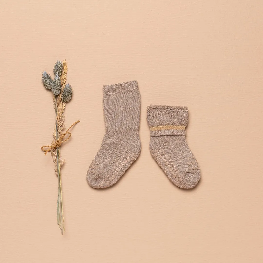 Non-Slip Grip Socks - Organic terry cotton - Dusty Rose