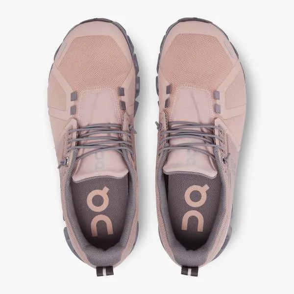 On Womens Cloud 5 Waterproof Shoes - Rose Fossil