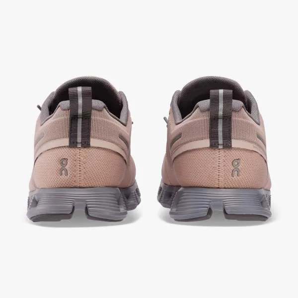 On Womens Cloud 5 Waterproof Shoes - Rose Fossil