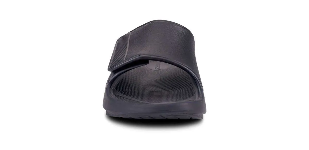 OOFOS Mens OOahh Sport Flex Sandal Black Matte