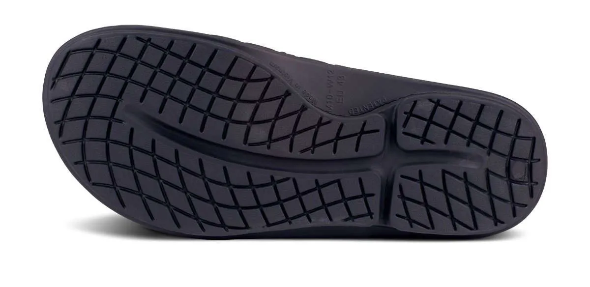 OOFOS Mens OOahh Sport Flex Sandal Black Matte