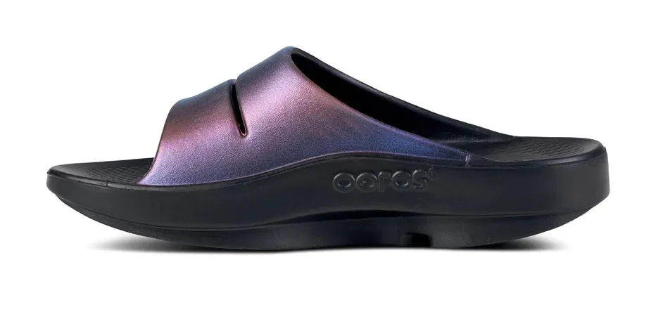 OOFOS Womens OOahh Luxe Midnight Spectre