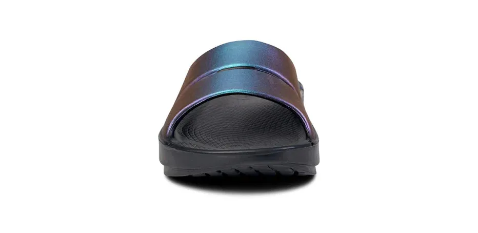 OOFOS Womens OOahh Luxe Midnight Spectre