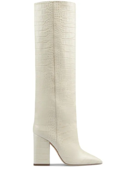 Paris Texas   100mm Anja croco print leather tall boot 