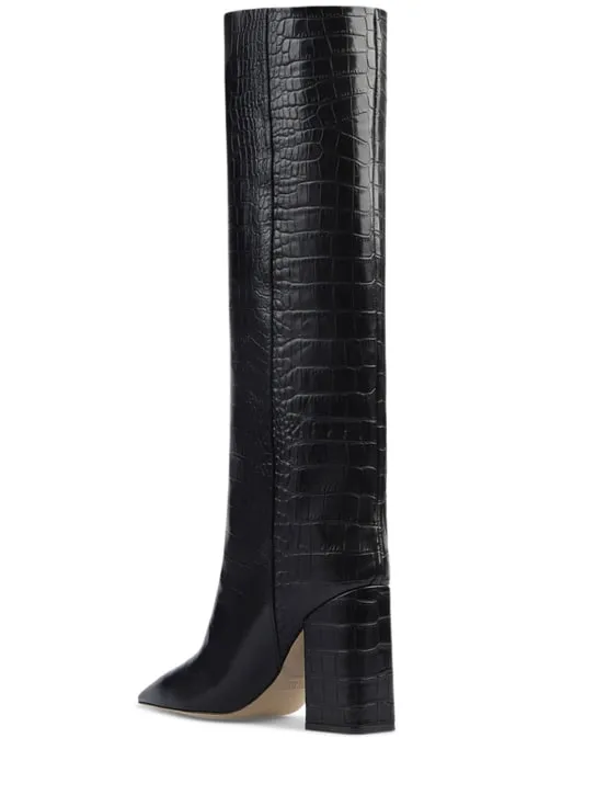 Paris Texas   100mm Anja croco print leather tall boot 