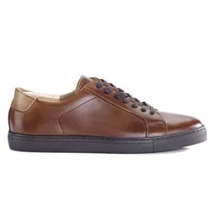 Patina Dark Chestnut Men&#039;s leather Trainers - INGLEWOOD