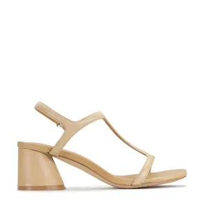 PETRAS LEATHER HEEL SANDAL