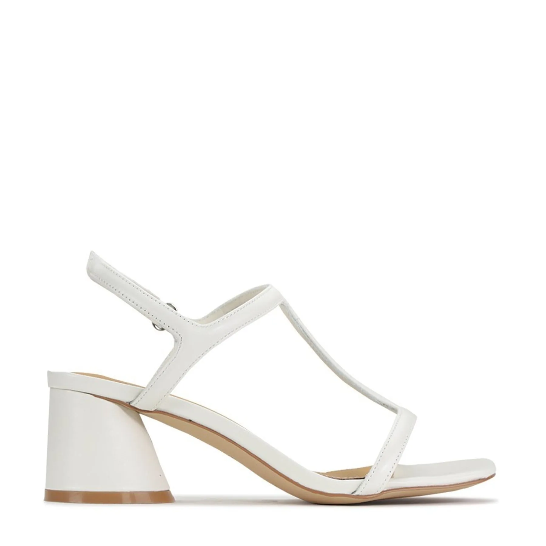 PETRAS LEATHER HEEL SANDAL