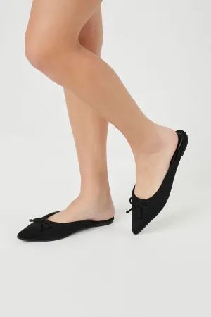 Pointed-Toe Bow Mules