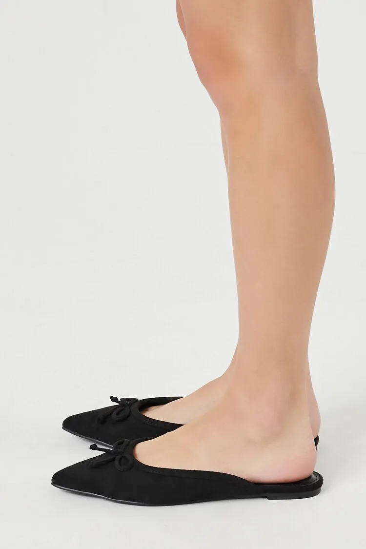 Pointed-Toe Bow Mules