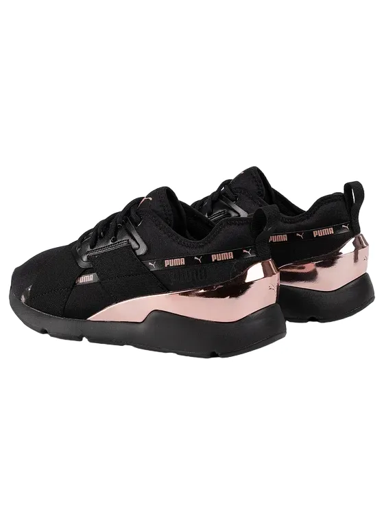 Puma scarpa sneakers da donna Muse X-2 Metallic 370838 01 nero