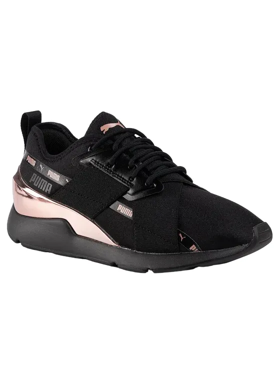 Puma scarpa sneakers da donna Muse X-2 Metallic 370838 01 nero