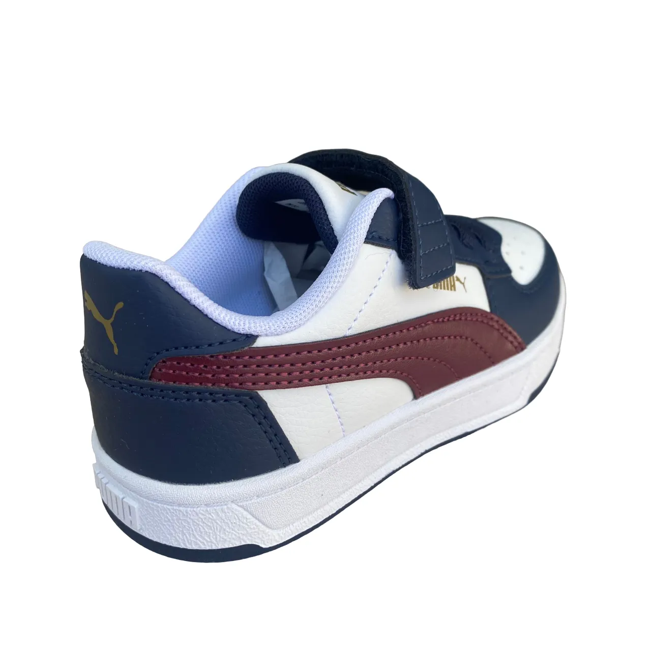 Puma scarpa sneakers da ragazzi con  elastico e strappo Caven 2.0 AC Ps bianco-rosso diaspro-blu