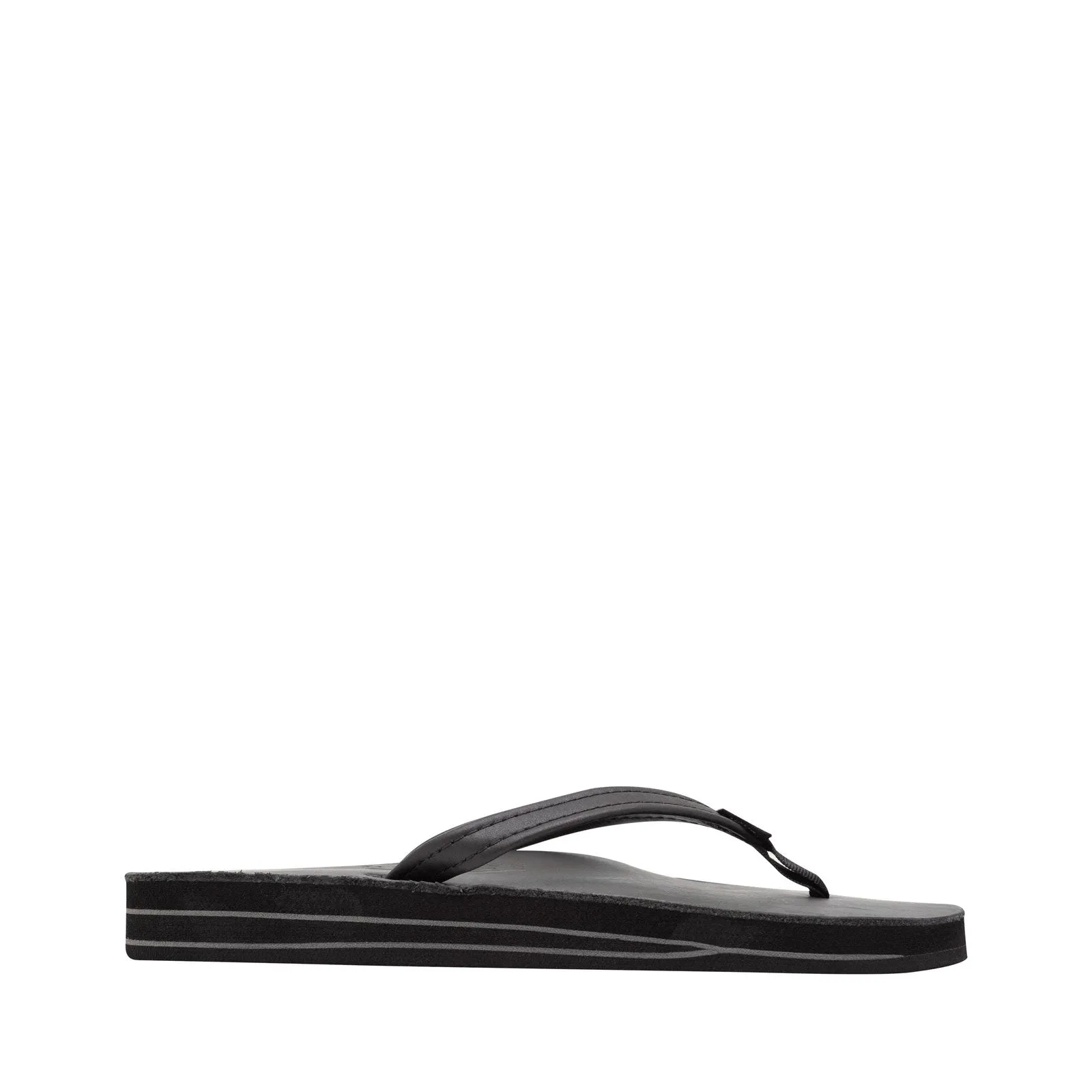 Rainbow Sandals Women’s Double Layer Premier Leather Narrow Strap w/Arch, Black