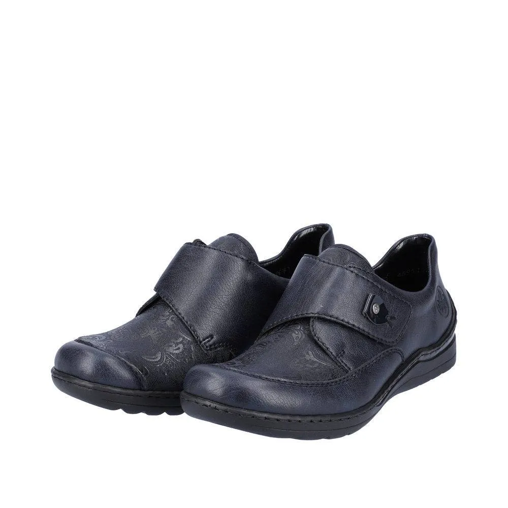 Rieker 48951-14 Ladies Ocean Navy Touch Fastening Shoes