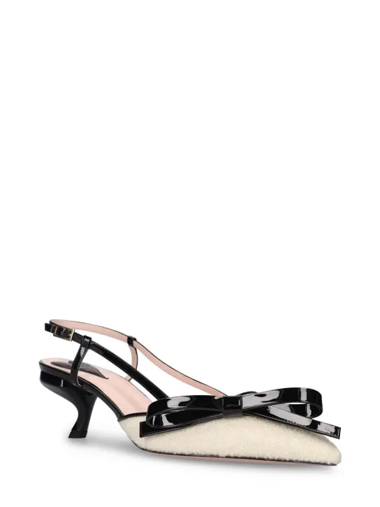 Roger Vivier   55mm Virgule shearling slingbacks 