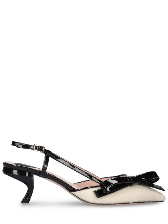 Roger Vivier   55mm Virgule shearling slingbacks 