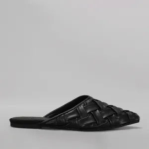 ROLLIE NATION - POINTED MULE - WOVEN BLACK