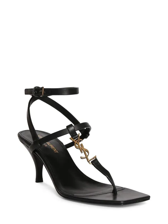 Saint Laurent   60mm Cassandra leather sandals 